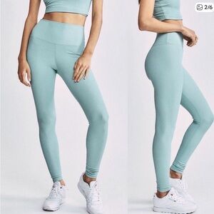 LoveShackFancy Seafoam High-Waisted Leggings